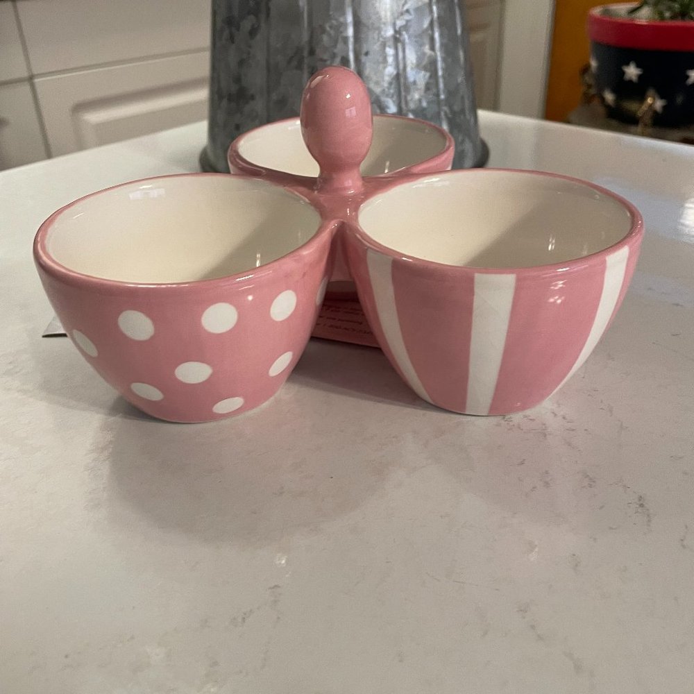 Pampered Chef Pink Bowl Trio 2069 Help Whip Cancer